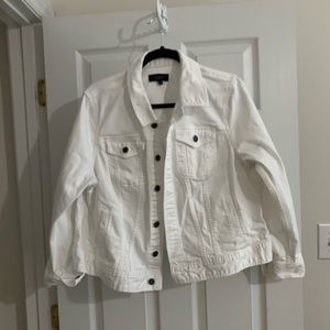 Talbots white denim jacket